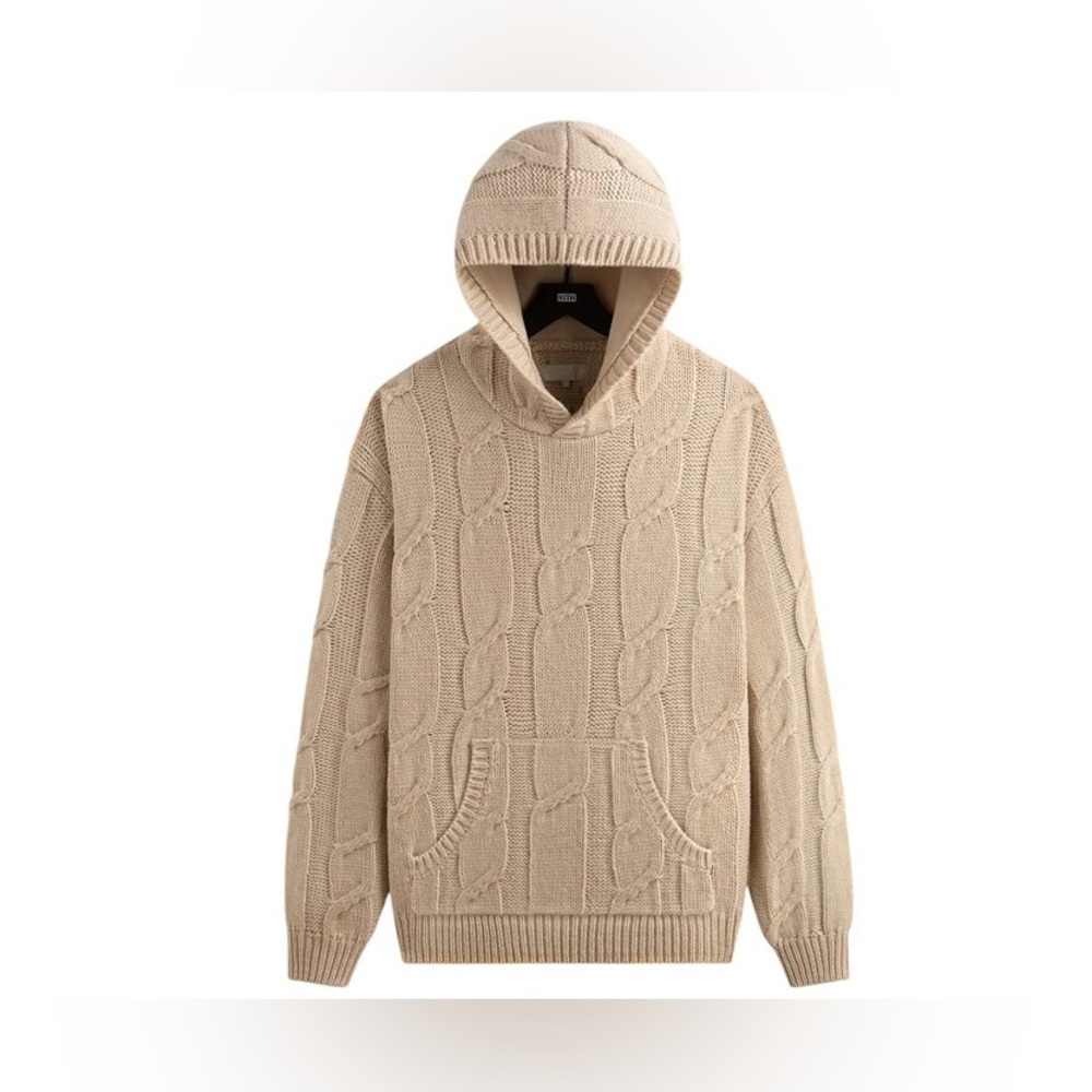 Kith Beige Cable-Knit Hoodie Sweater
